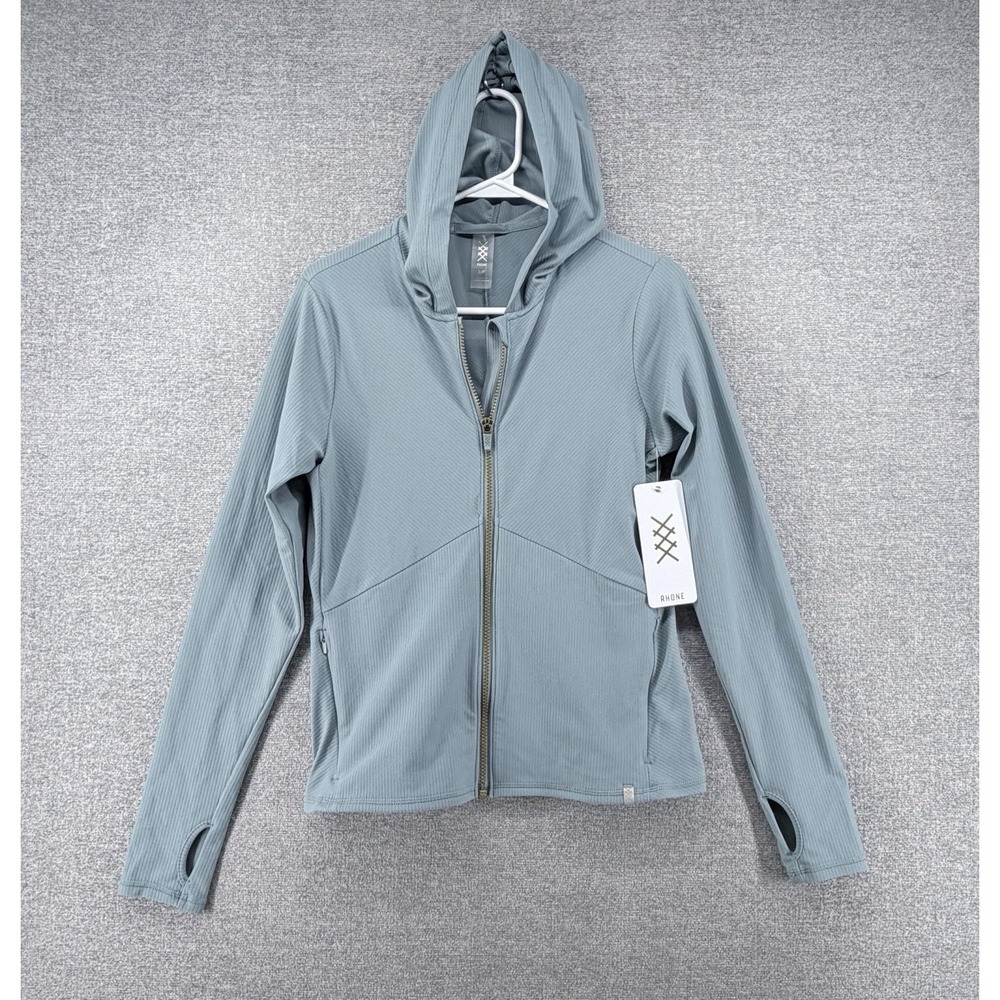 Rhone Ripple Full Zip Hoodie Golf Jacket Women Size Small Blue Hue NEW $128